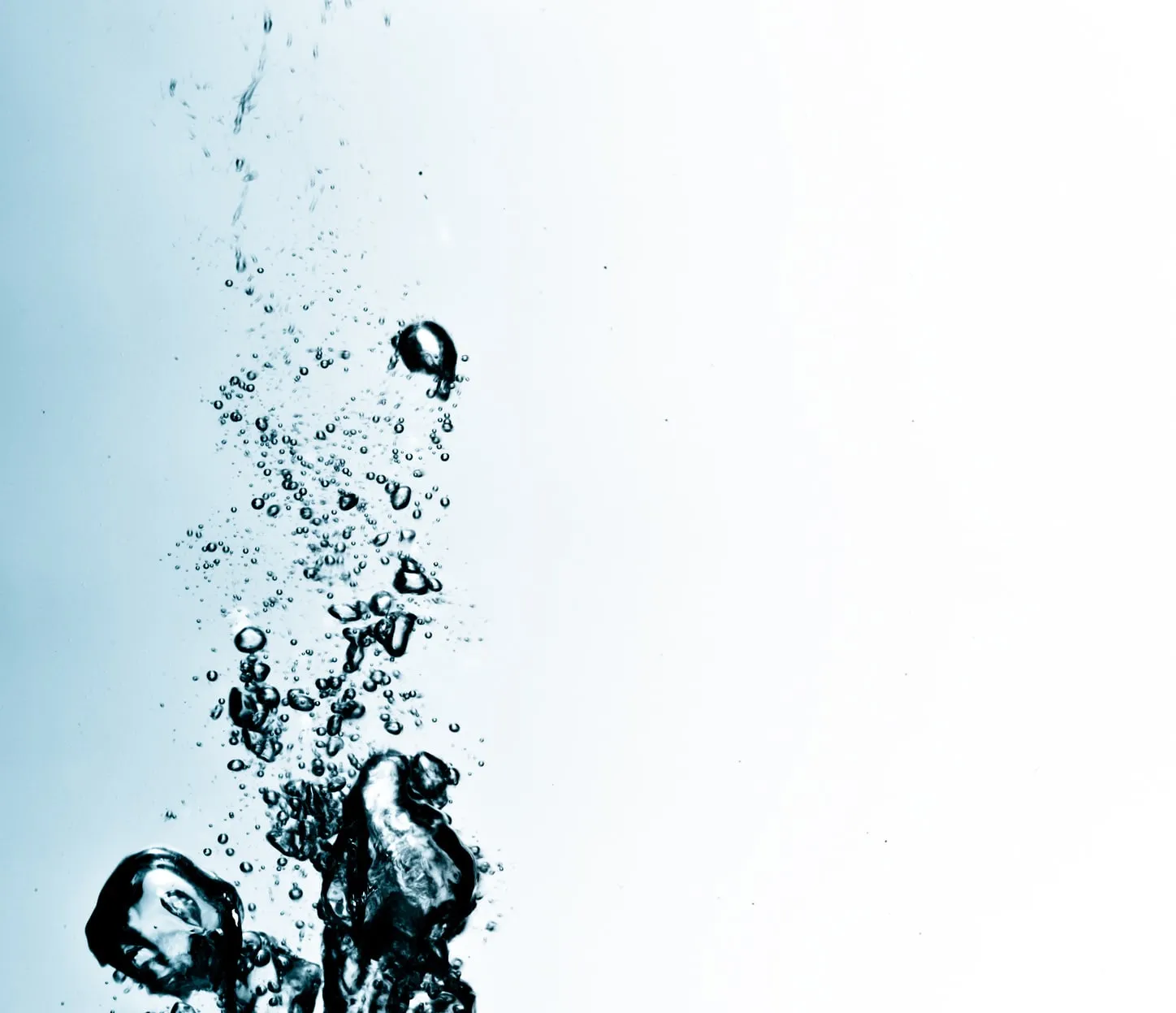 Bubbles in clear water
